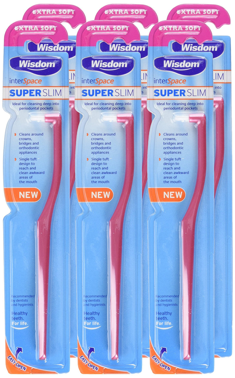 [Australia] - Wisdom Interspace Super Slim Brush, Pack of 6 6 Count (Pack of 1) 