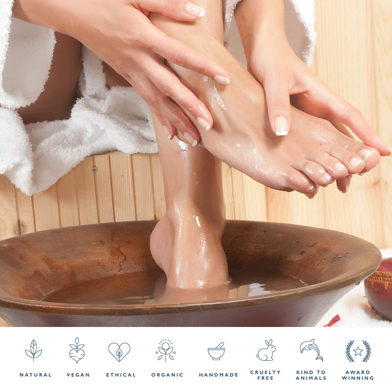 [Australia] - Organic foot soak hard skin vegan foot soak dry feet cracked heels peppermint foot soak organic aloe vera peppermint tea tree oils foaming foot soak remove dry skin feet cracked heels. Lockable pump 