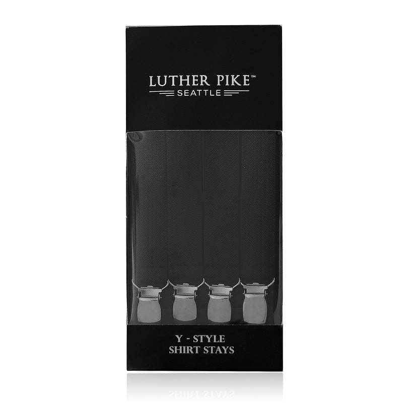 [Australia] - Luther Pike Seattle Shirt Stays For Men: Mens Tucker Garters Stay Tucked In: Uniform Military Police Black 