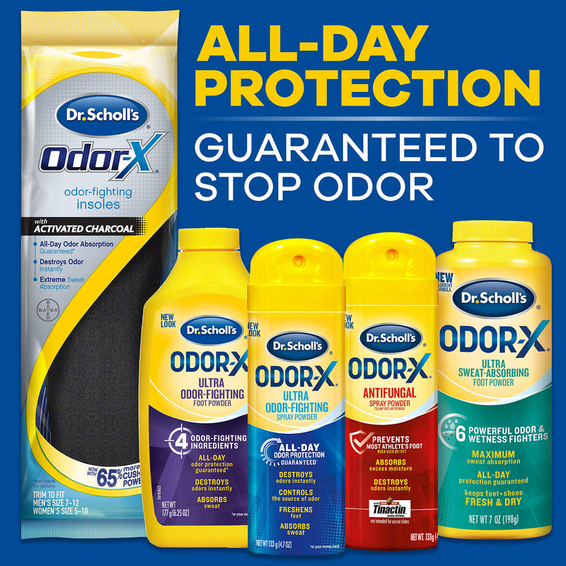 [Australia] - Dr. Scholls Scholl's Odor X Odor Fighting Insoles With Activated Charcoal Pair, 1 Pair (Pack of 4) 