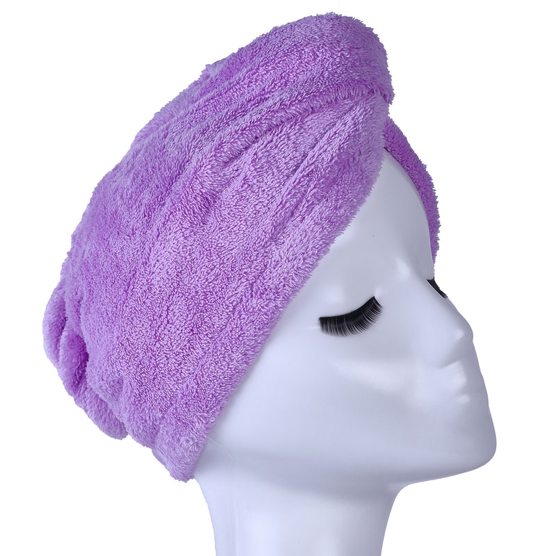 [Australia] - YYXR Microfiber Hair Drying Towel Ultra Absorbent Twist Hair Turban Drying Cap Hair Wrap Purple 