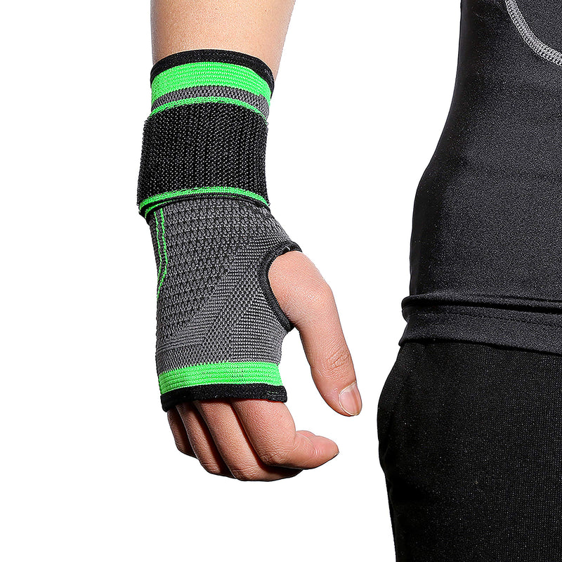 [Australia] - HiRui 2-Pack Wrist Brace Wrist Wrap, Wrist Strap Hand Compression Sleeves Support for Fitness Weightlifting MTB Tendonitis Sprains Recovery, Carpal Tunnel Arthritis, Pain Relief (Green, Large) Green Large (Pack of 2) 