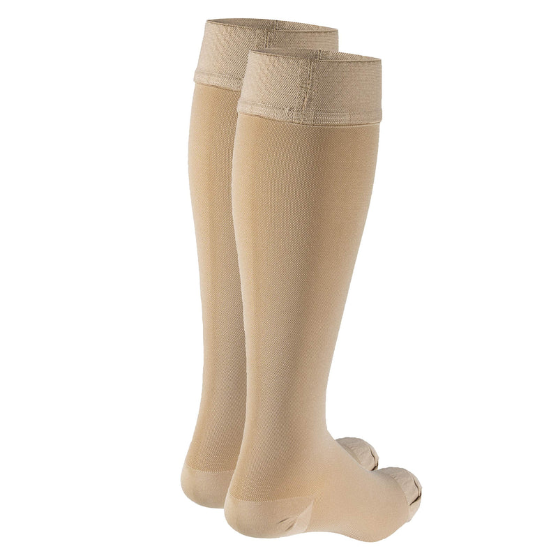 [Australia] - Truform 20-30 mmHg Compression Stockings for Men and Women, Knee High Length, Dot Top, Closed Toe, Beige, 2X-Large Beige (Closed Toe) 