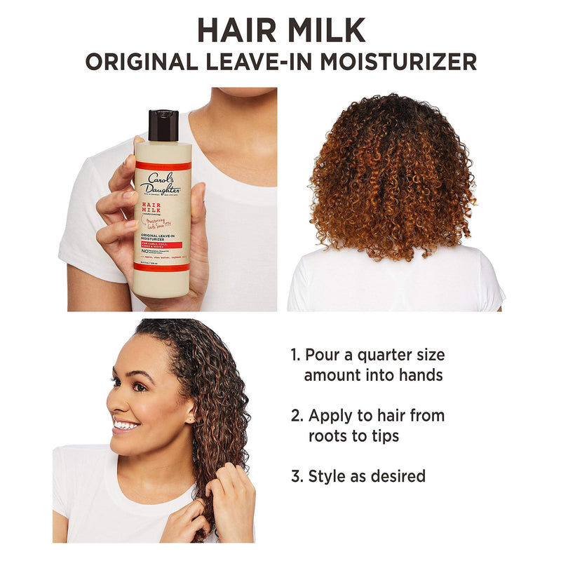 [Australia] - Curly Hair Products by Carol's Daughter, Hair Milk Original Leave In Moisturizer For Curls, Coils and Waves, with Agave and Shea Butter, Hair Moisturizer For Curly Hair, 8 Fl Oz (Packaging May Vary) 