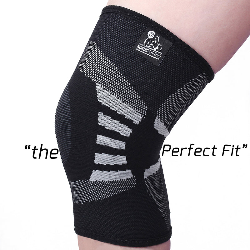 [Australia] - Knee Compression Sleeves (1 Pair) - Support for Arthritis Prevention & Recovery Large Grey 