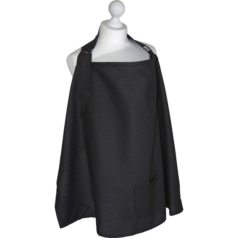 [Australia] - Breastfeeding Cover Up with Adjustable Strap in Black - Cotton - Boned Nursing Cover - Breathable & Lightweight - Stylish & Discreet incl Storage Bag & Towel Corners 