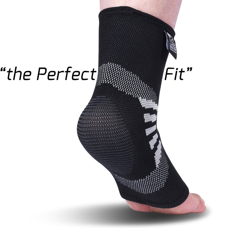[Australia] - Nordic Lifting Ankle Compression Sleeves (1 Pair) - Support for Injury Recovery & Prevention - (Grey, X-Large) 