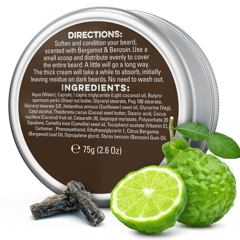 [Australia] - Gnarly Joe Beard Softener and Face Cream. Triple-Whipped Cocoa and Shea Butter. Leave-In Overnight. 75 ml (Bergamot and Benzoin, 75 ml) Bergamot and Benzoin 75 ml (Pack of 1) 