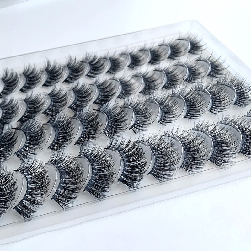 [Australia] - PURELEOR 20 Pairs False Eyelashes 4 Styles Mixed 3D Faux Mink Lashes Fake Eyelash（Mixed-01） Mixed-01 