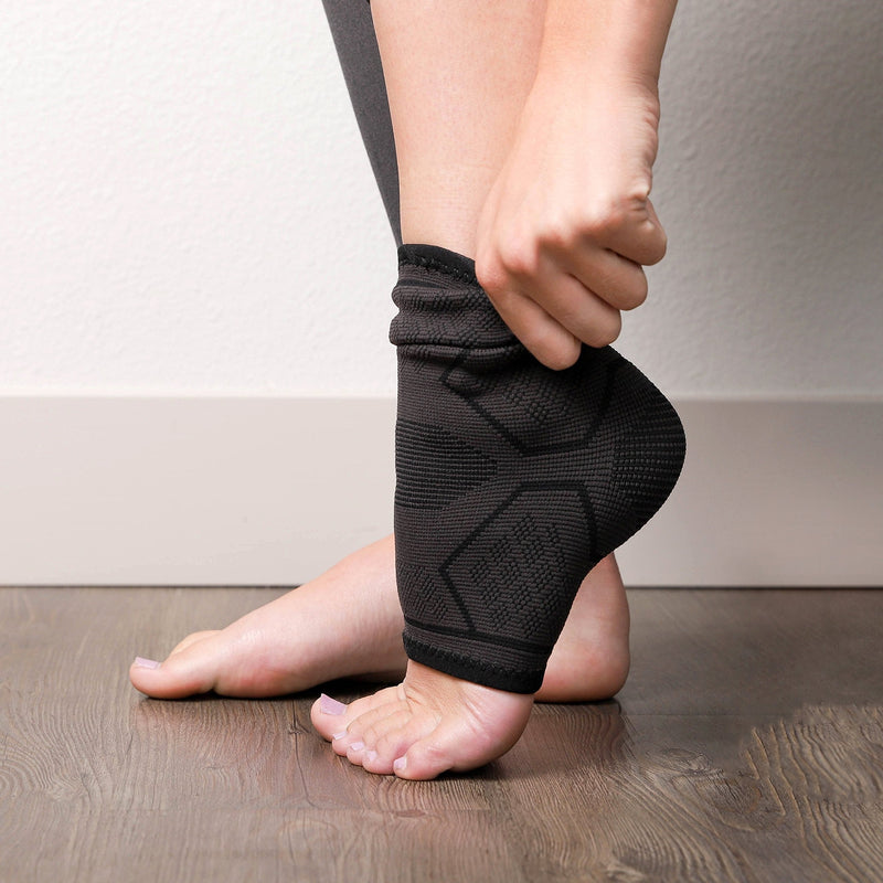 [Australia] - Fit Active Ankle Brace Support Sock for Men & Women | Compression Sleeve for Pain Relief, Plantar Fasciitis, Achilles Tendon Support, and Sprains Black Small 