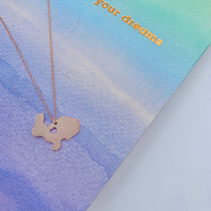 [Australia] - Easter Bunny Necklace for Girls / Women - Rabbit Pendant Necklace in Silver / Gold / Rose Gold Stainless Steel Jewelry - Adorable Birthday, Christmas or Easter Gift - Mall of Style 