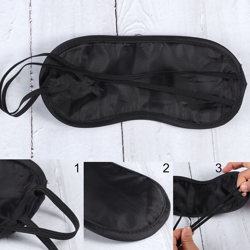 [Australia] - kuou 24 Pack Sleep Eye Mask Shade Cover, Soft Blindfold Travel Sleep Cover Comfortable Lightweight Eye Sleeping Mask for Travel, Sleeping, Lunch Break (Black) 
