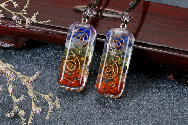 [Australia] - Top Plaza Orgone Chakra Crystal Necklace Adjustable Healing Crystal Stone Pendant Necklaces EMF Protection Positive Energy Spiritual Reiki Quartz Jewelry for Women Men 7 Chakra 