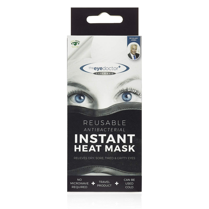 [Australia] - The Eye Doctor Click & Go – Instant Reusable Gel Pack Hot Eye Compress for Dry Eye, Blepharitis and MGD Treatment – Use The Eye Mask Anywhere Instantly, no Need to Microwave 