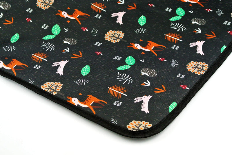 [Australia] - JollyEst® Foldable Travel Changing Mat | Extra Large 70cm x 55cm, Padded, Free Wet-Dry Bag Black 