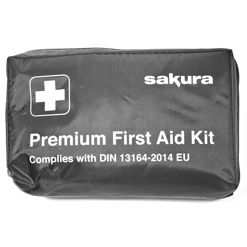 [Australia] - Sakura DIN First Aid Kit SS5418 - Zipped Bag, Comprehensive Kit Ideal for EU Travel - Meets EU Automotive Standards 