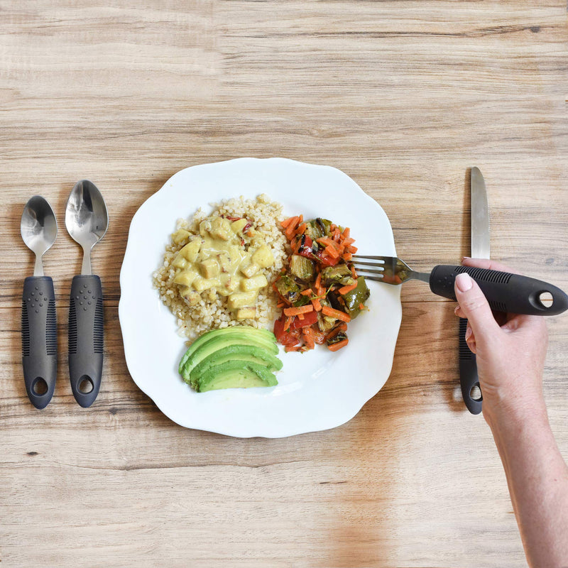 [Australia] - Celley Adaptive Utensils for Elderly, Arthritis, Parkinsons and Handicapped, Non-Weighted, 4 Pcs Set 