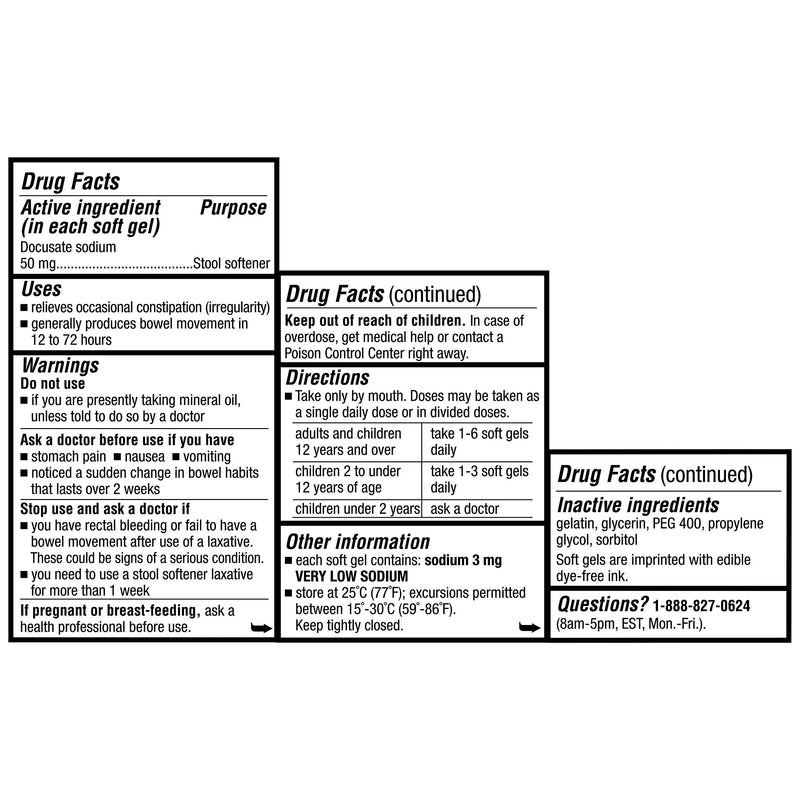 [Australia] - Colace Clear Stool Softener 50mg Soft Gels 28 Count Docusate Sodium Stool Softener for Gentle Dependable Relief Doctor Recommended 