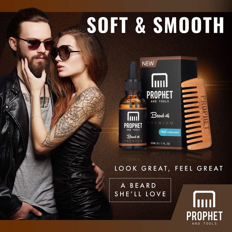 [Australia] - Beard Oil and Comb - Revolutionary Formula Moisturizes, Treats Split Ends, Reduces Skin Irritation & More | Noticeable Difference After 1st Use | Non-Greasy Beard Oil 
