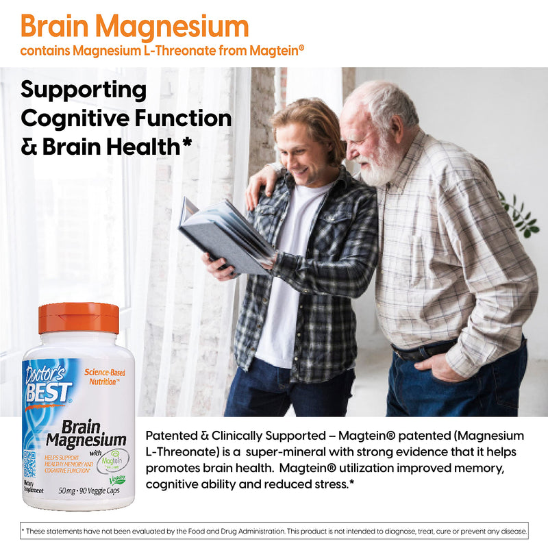 [Australia] - Doctor's Best, Brain Magnesium Vegetable Capsules, 90 Count 