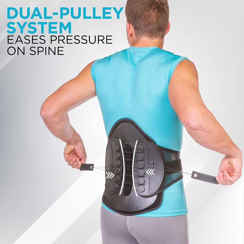 [Australia] - BraceAbility Lumbar Decompression Back Brace - Adjustable Semi-Rigid Lumbosacral Corset Belt for Discectomy, Laminectomy, Disc Injury, Back Muscle Spasms, Pre and Post Spine Surgery Protection (Large) Large (Pack of 1) 