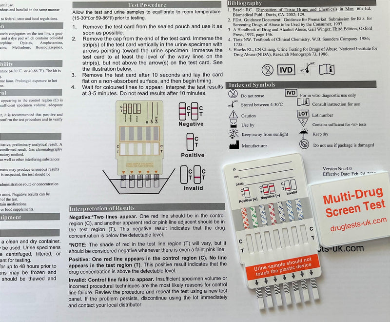 [Australia] - 3 x Drug Test Kits, Tests Urine for 7 Drugs at once, Home or Work, Cocaine, Cannabis, Opiates, Amphetamines, Methadone, Ecstasy & Benzos 