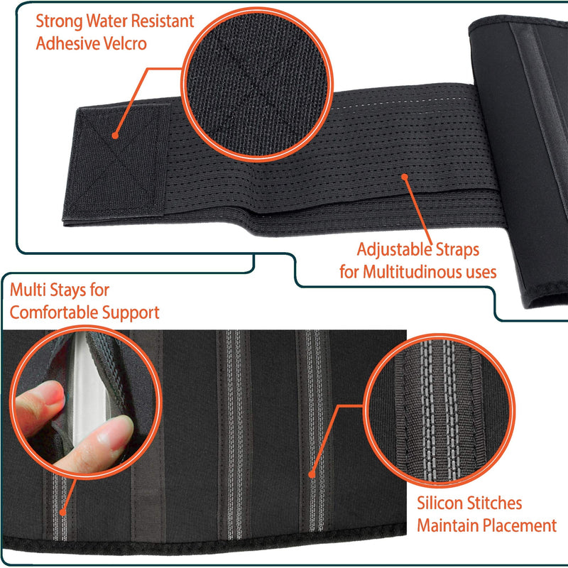 [Australia] - Lower Back Brace with Suspenders | Lumbar Support | Wrap for Posture Recovery, Workout, Herniated Disc Pain Relief | Waist Trimmer Work Ab Belt | Industrial | Adjustable | Women & Men | Black Mesh L Large (Pack of 1) 
