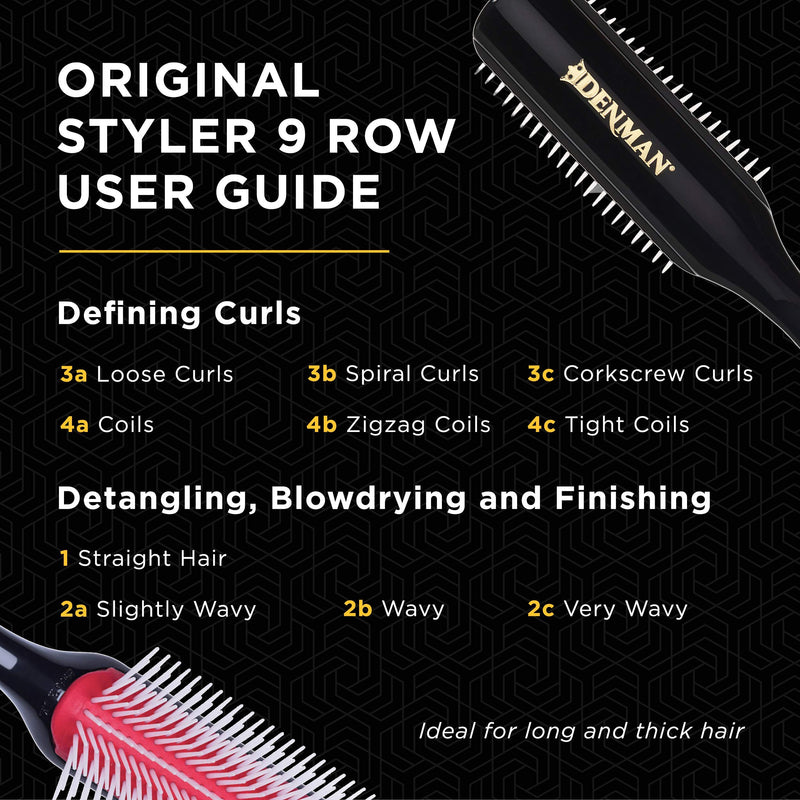 [Australia] - Denman D4 9-Row Styling Brush Black/Red 