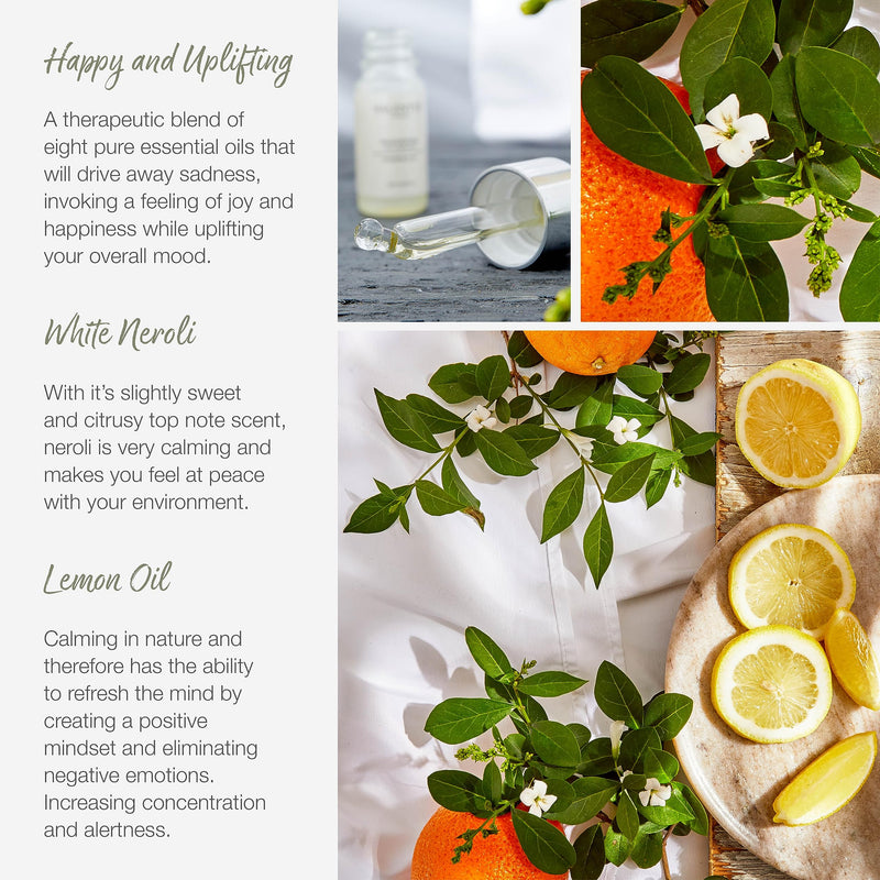 [Australia] - Valentte Reed Diffuser for Home with Sticks, Aromatherapy Essential Oils, Natural Ingredients, Long Lasting Fragrance, Made in the UK (White Neroli and Lemon) White Neroli & Lemon 