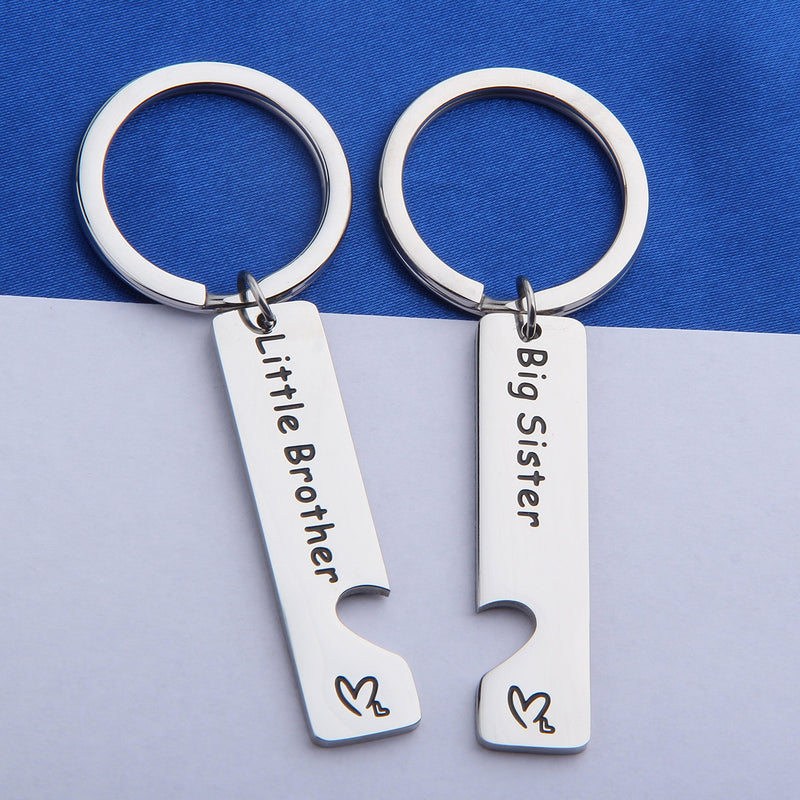 [Australia] - FEELMEM Big Sister Little Brother Sibling Matching Keyring Set Family Jewelry big sister+little brother 