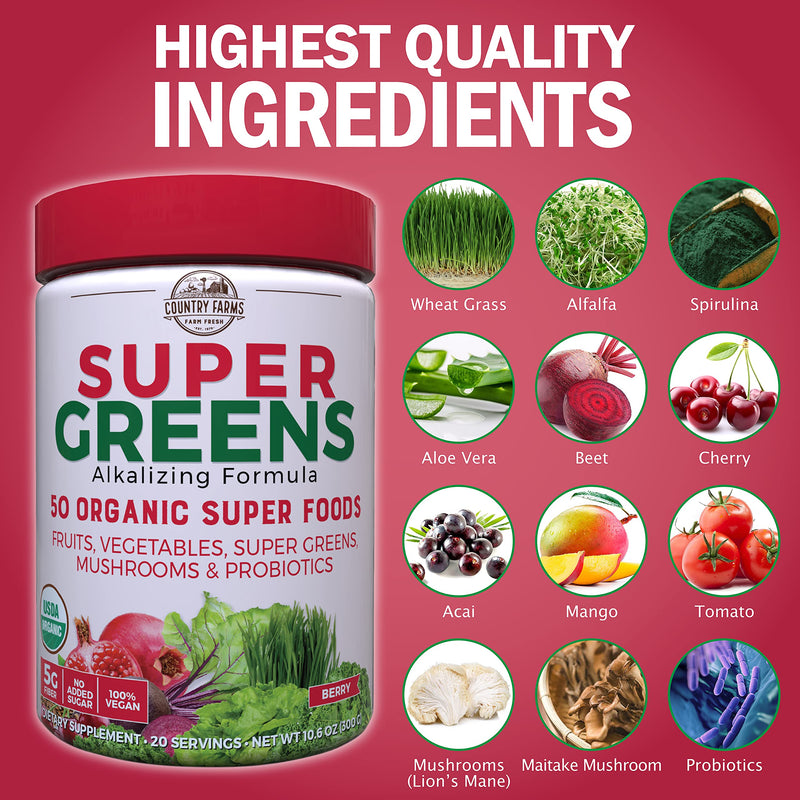[Australia] - Country Farms Super Green Drink, Berry Flavor, 10.6 Ounce 