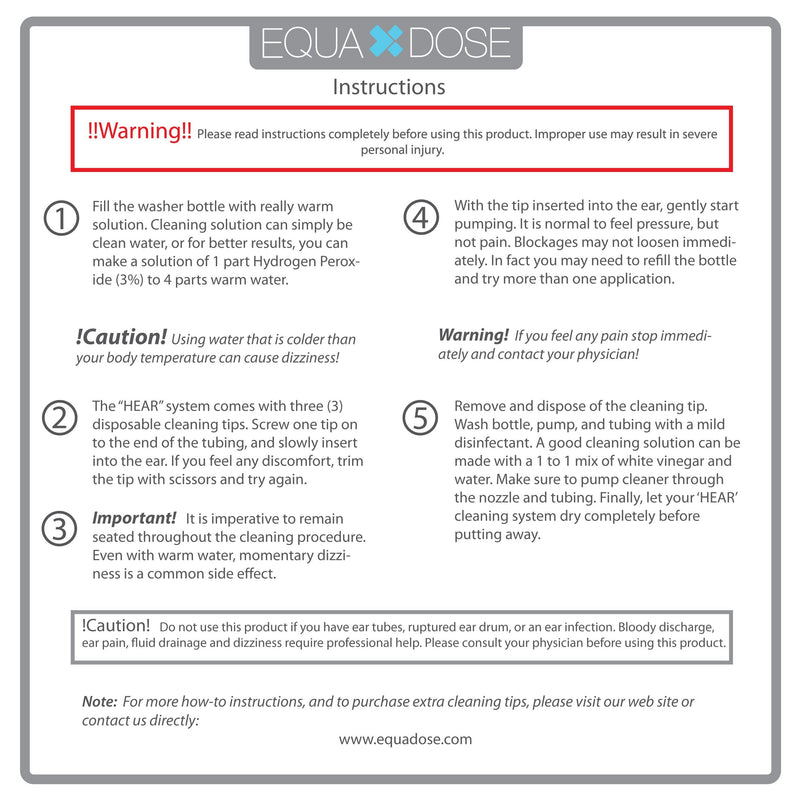 [Australia] - Hear Ear Wax Remover from Equadose. Earwax Removal Kit for Ear Irrigation and Cleaning. 