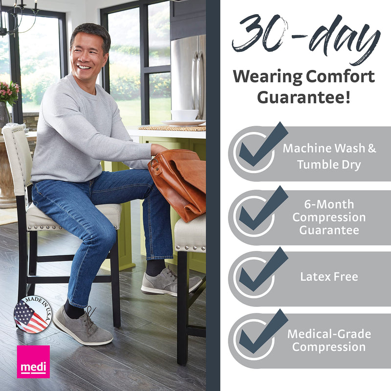 [Australia] - mediven for Men Select, 1520 mmHg, Calf High Compression Stockings, Closed Toe Black V 