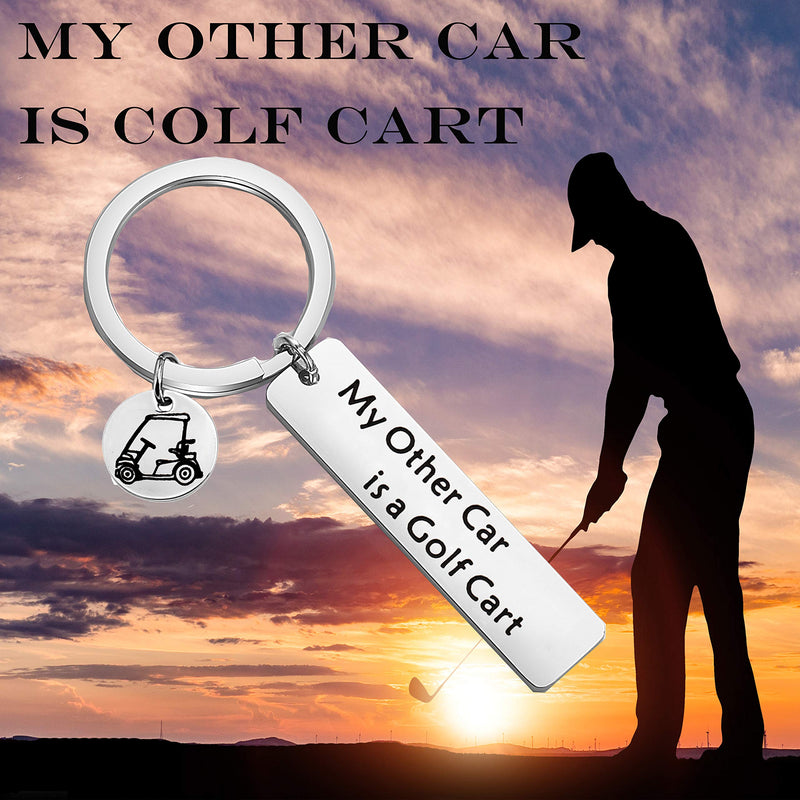 [Australia] - TGBJE Golf Lover Gift My Other Car is A Golf Cart Keychain Gift for Golfers Golf Cart Keychain 