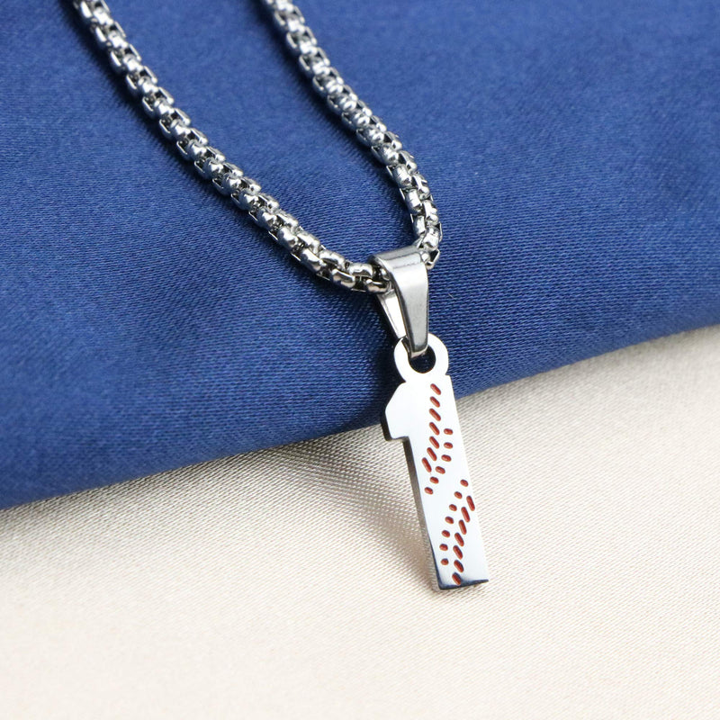 [Australia] - Joycuff Baseball Number Necklace 1-99 Charm Pendant Stainless Steel Necklaces Sport Fans Jewelry Gift 18.0 Inches 