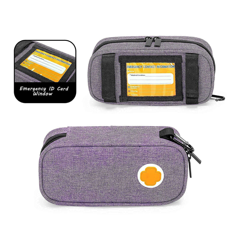 [Australia] - CURMIO Epipen Carrying Bag with Shoulder Strap, Epipen Case with Carabiner for 2 EpiPens, Auvi-Q, Syringes, Vials, Nasal Spray (Bag Only, Patented Design) 