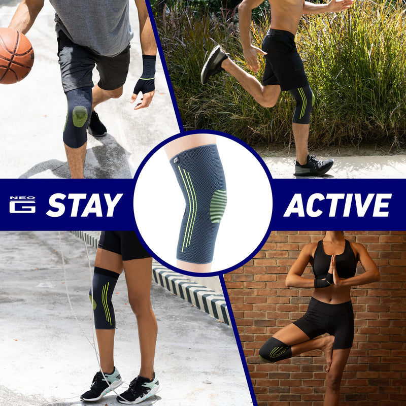 [Australia] - Neo G Knee Brace - For Sprains, Strains, Knee Injury, Sports, Running, Joint Pain, Arthritis, Injury Recovery - Multi Zone Compression Sleeve – Active Support - Class 1 Medical Device - Large Large: 38 – 43 CM/15.0 – 16.9 IN 