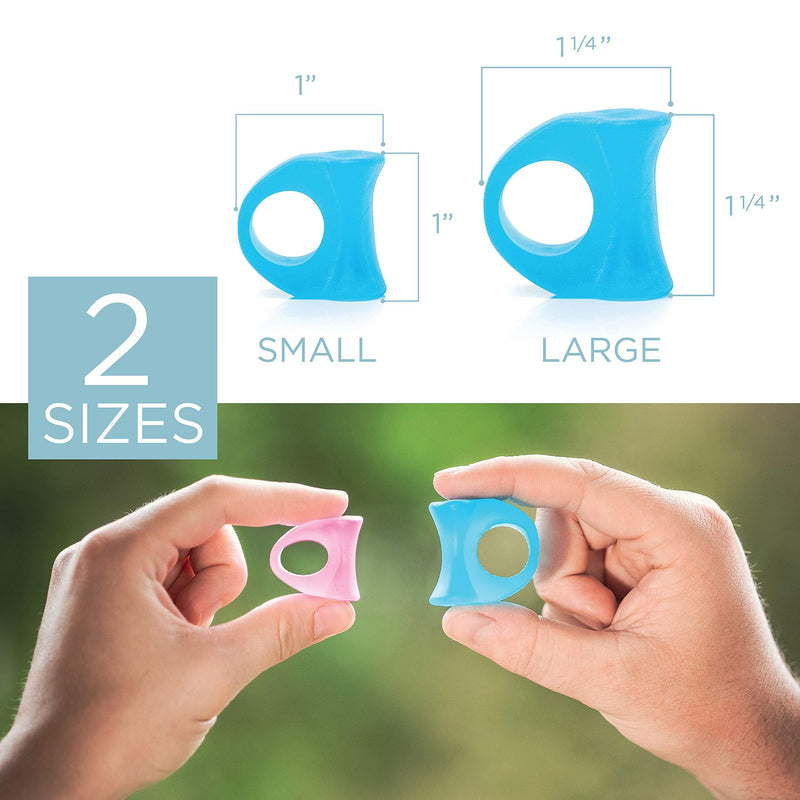 [Australia] - Mind Bodhi Toe Separators 4-Pack (Small and Large) to Cushion The Big Toe and Prevent it from Drifting Inwards (Toe Spacers Toe Spreader Toe Straightener Bunion Corrector Toe Stretcher) - Blue 