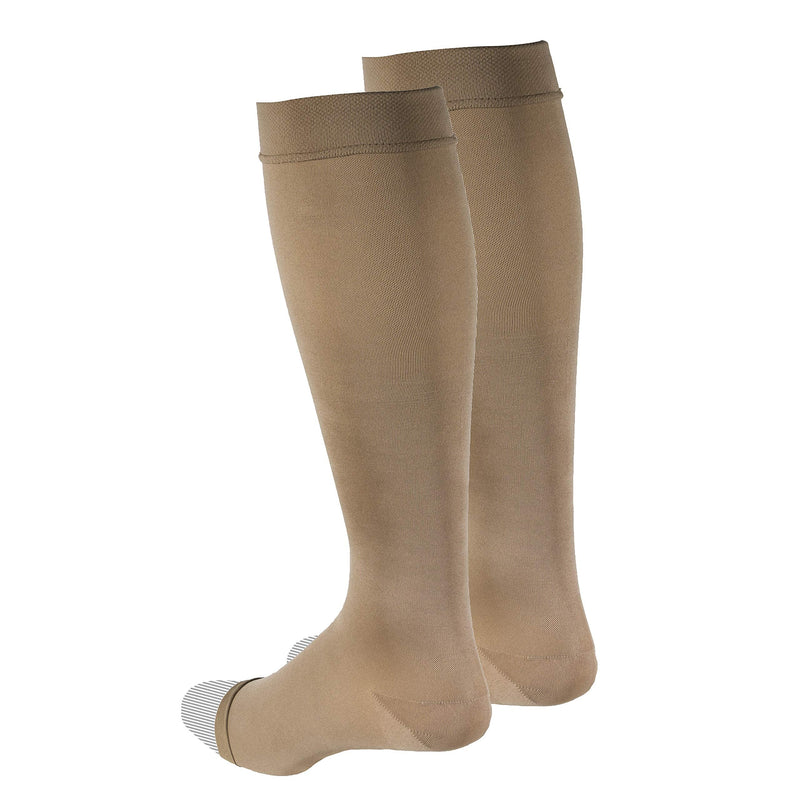 [Australia] - Truform Women's Compression Stockings, 20-30 mmHg, Knee High Length, Open Toe, Opaque, Beige, Medium Beige (Open Toe) Medium (1 Pair) Open Toe 20-30 mmHg 
