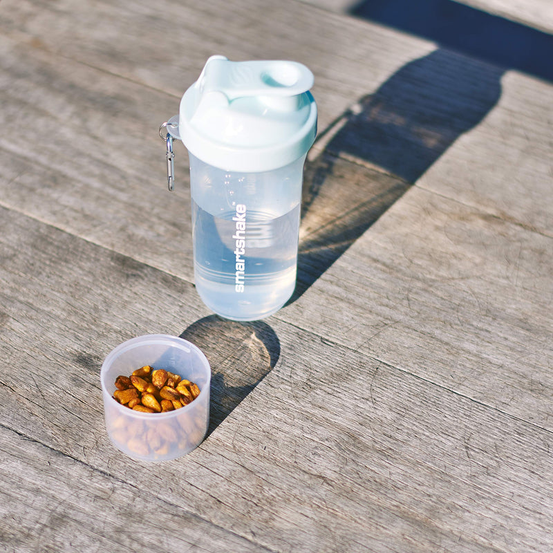 [Australia] - Smartshake Slim Protein Shaker Bottle With Storage 400ml to 500ml Leakproof BPA Free Small Protein Shake Bottles Smart Shaker Cup for Women + Men, Gunsmoke Black (Gunsmoke Black (2%)) Gunsmoke Black (2%) 