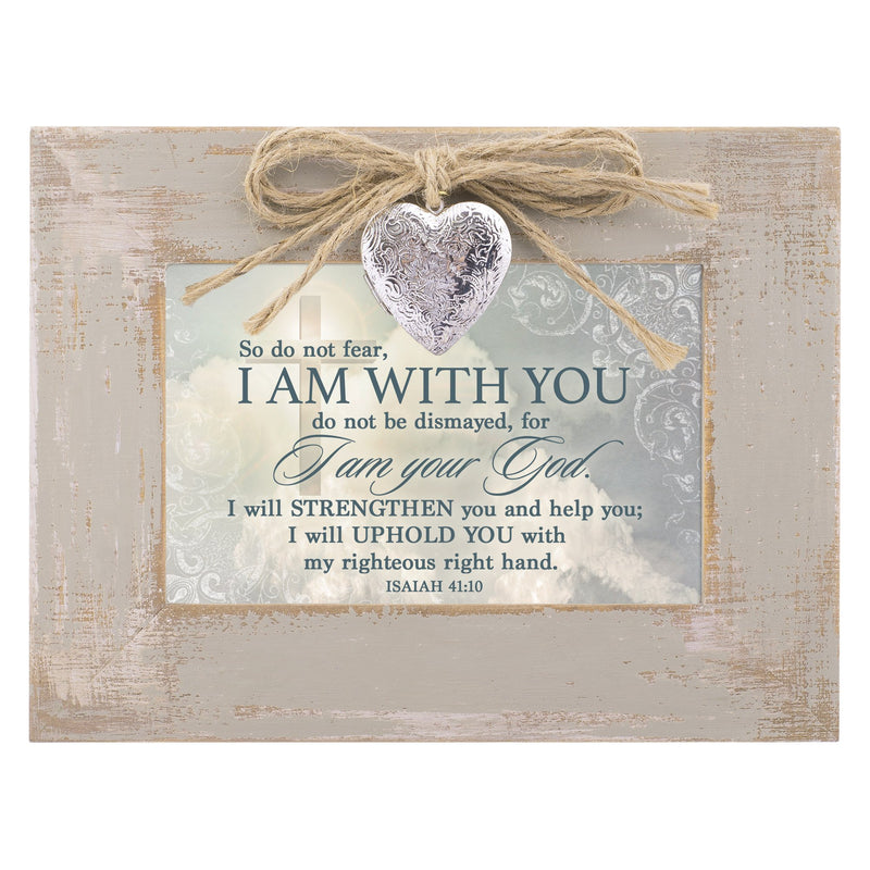 [Australia] - Cottage Garden Do Not Fear I Am with You Natural Taupe Wood Locket Music Box Plays How Great Thou Art 