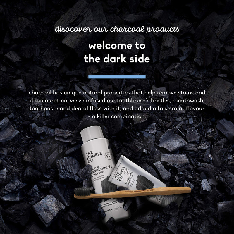 [Australia] - The Humble Co. Plant Based Floss Picks | Charcoal| Eco-Friendly, Vegan for Your Everyday Oral Care - Dentist Approved - Removes Plaque and Gives a Fresh Feel (2 x 50p) 2 x 50 p 