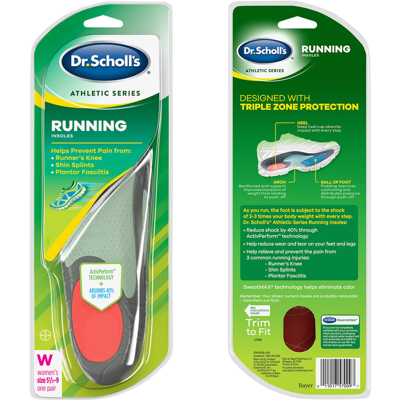 [Australia] - Dr. Scholl’s Running Insoles // Reduce Shock and Prevent Common Running Injuries: Runner's Knee, Plantar Fasciitis and Shin Splints (For Women's 5.5-9, also Available for Men's 7.5-10 & Men's 10.5-14) 