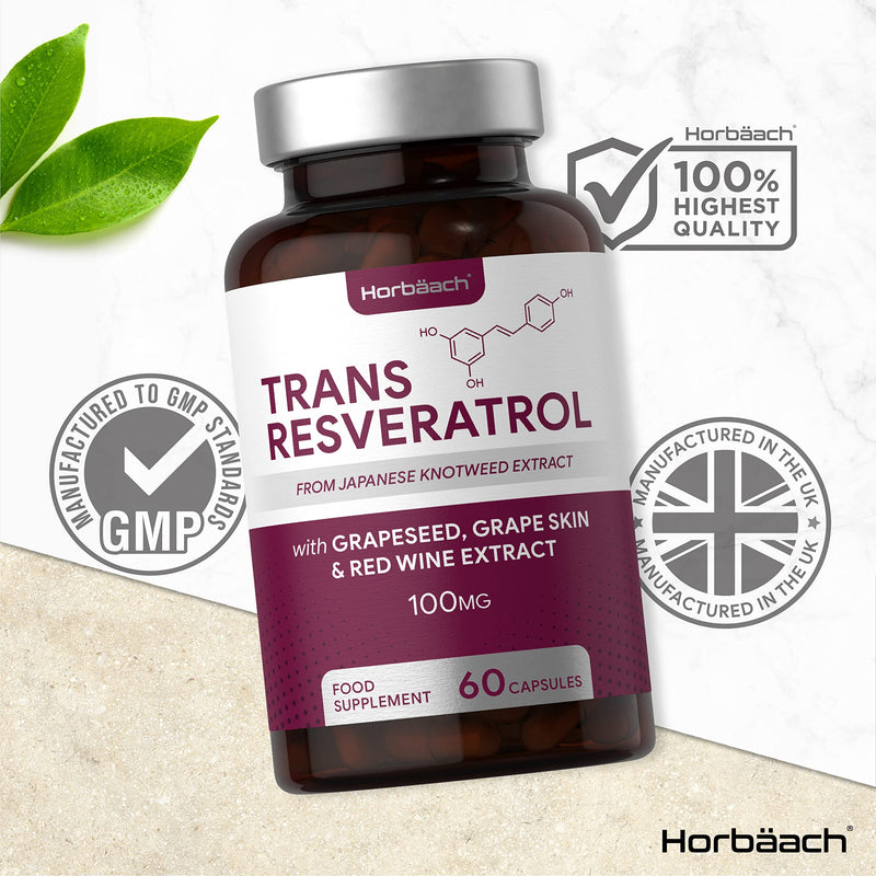 [Australia] - Resveratrol Supplement | 60 Capsules | Red Wine | Superfood Grape Extract | No Artificial Preservatives | by Horbaach 