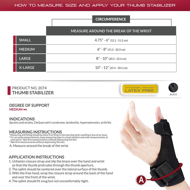 [Australia] - OTC Flexible Stay Select Series Thumb Stabilizer, Black (Left Hand), Small Black (Left Hand) 