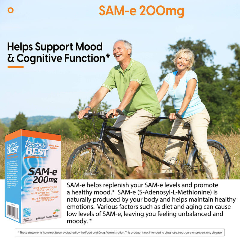 [Australia] - Doctor's Best SAM-e Mood & Joint Support & Liver Health (Pharmaceutical Grade/Non-GMO/Gluten Free/Vegetarian), 60 Count (Pack of 1) 60 Count (Pack of 1) 