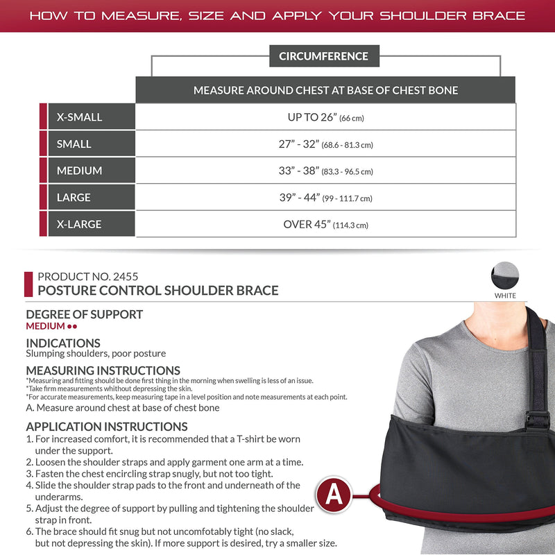 [Australia] - OTC Shoulder Brace, Posture Support Control, Figure-8 Style, Medium White 
