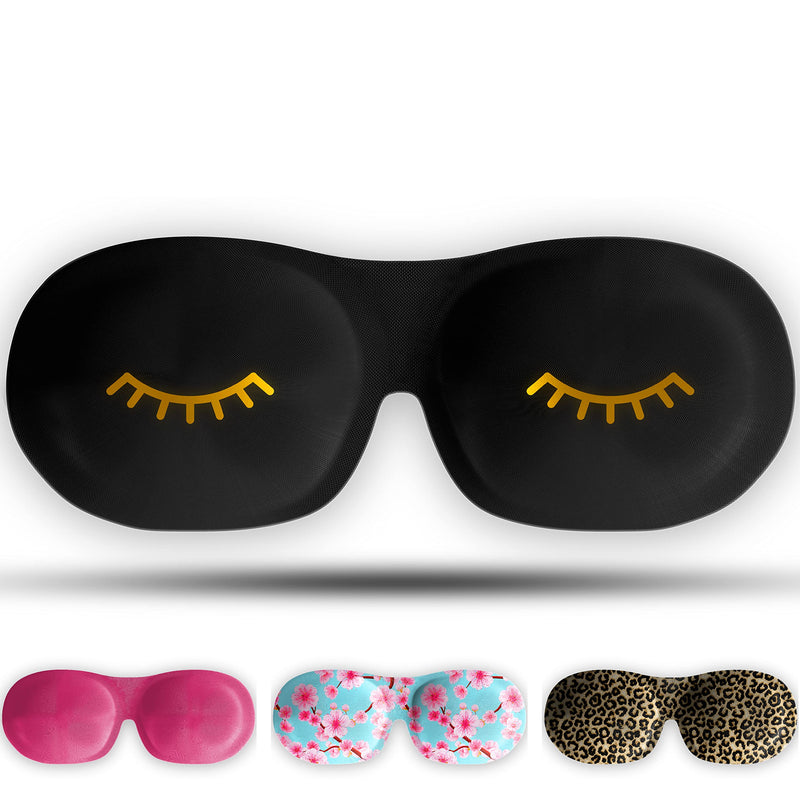 [Australia] - SMUG 100% Blackout Sleep & Eye Mask | Eyelash Extension Friendly | Eye Masks for Sleeping | Sleep Masks for Women & Men | Straps for Dream Comfort & Adjustability | Black Wink 