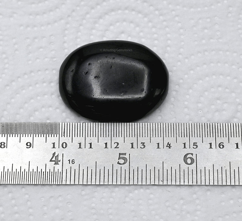 [Australia] - Black Tourmaline Crystal Worry Stone, Natural Gemstone Thumb Rubbing Stone - Fidget Palm Stone Healing Crystal Black Tourmaline 