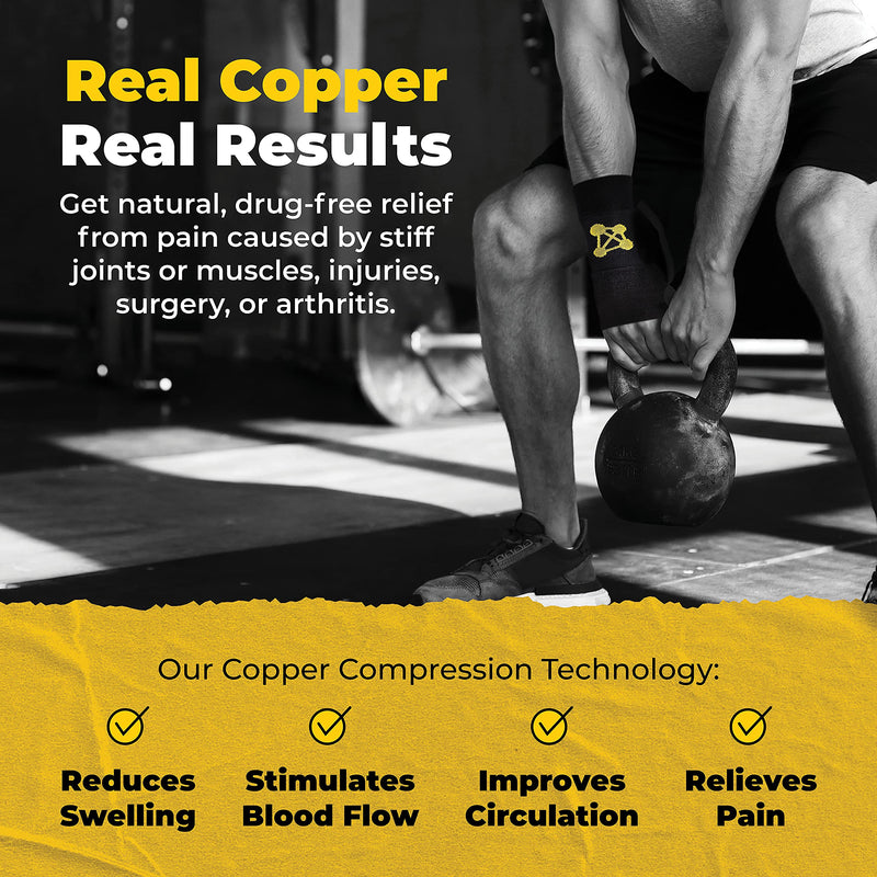 [Australia] - Wrist Brace for Carpal Tunnel Relief - Wrist Compression Sleeve and Tennis Wrist Support - Ideal for Tendonitis, Golf, Yoga, Typing and Gaming - Copper-Infused Nylon by CopperJoint (Pair, Small) Pair- Small 